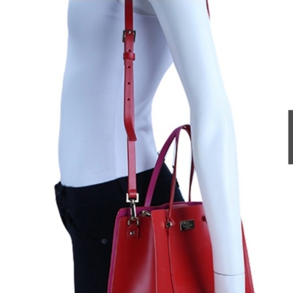 Kate Spade New York Kyra Arbour Hill Tote Crossbody Red Pink - Picture 15 of 16